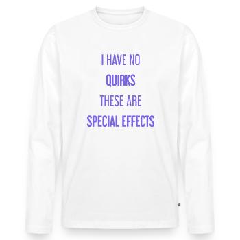 Keine Macken, nur Special Effects! - Männer Premium Bio Langarmshirt - Weiß - Vorne - Nico (187cm)