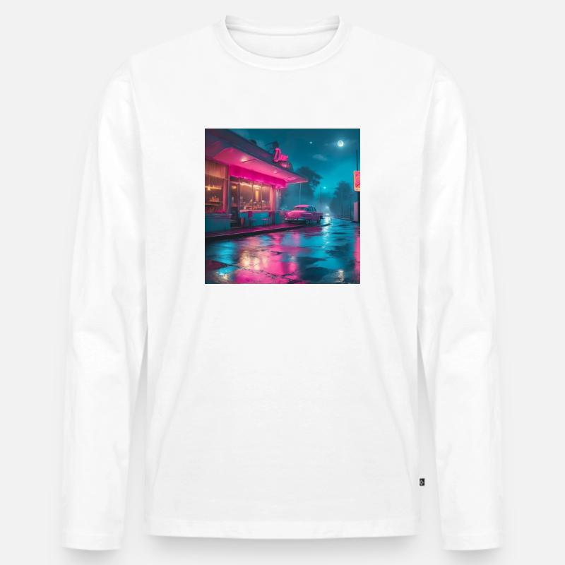 old dinner - Männer Premium Bio Langarmshirt - Weiß