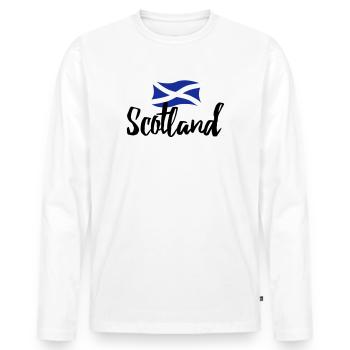Scotland - Männer Premium Bio Langarmshirt - Weiß - Vorne - Nico (187cm)