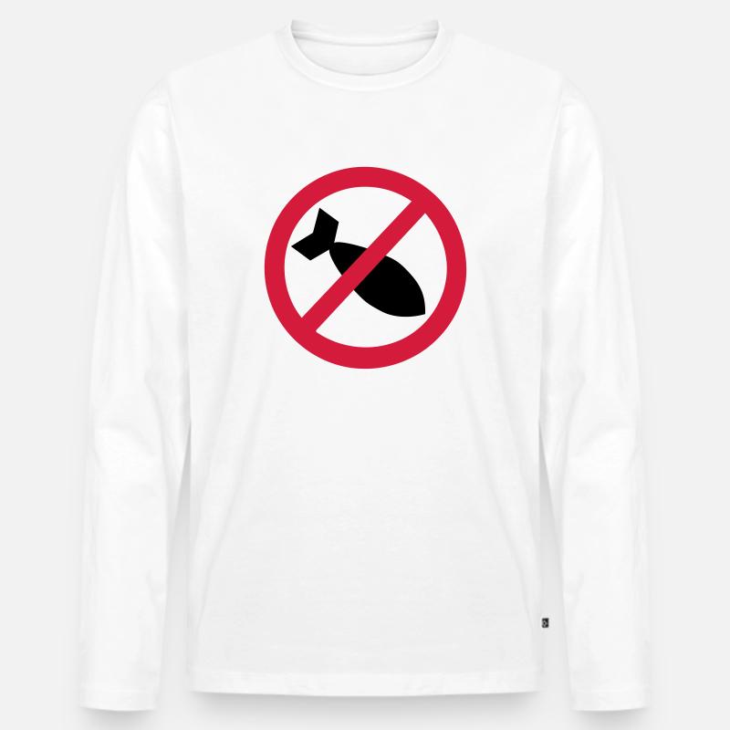 Bombe - Männer Premium Bio Langarmshirt - Weiß