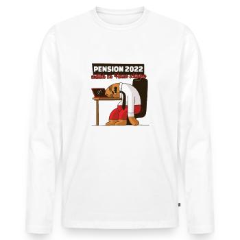 Pension 2022 - Pensionierung 2022 - Männer Premium Bio Langarmshirt - Weiß - Vorne - Nico (187cm)