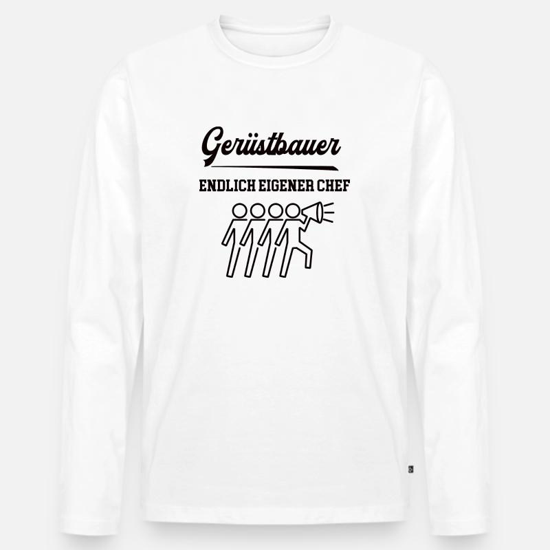 Gerüstbauer Chef Selbstständigkeit Firma Gründen - Männer Premium Bio Langarmshirt - Weiß