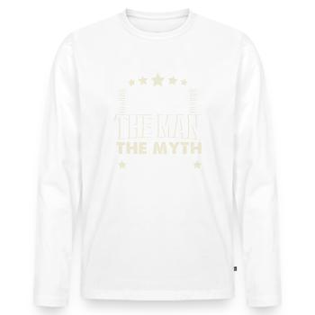 Stefan - Men's Premium Organic Long Sleeve Shirt - white - Front - Nico (187cm)