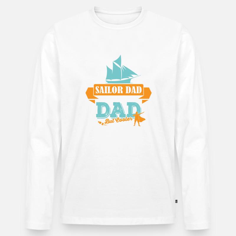 Segler Vater cooler Papa - Männer Premium Bio Langarmshirt - undefined