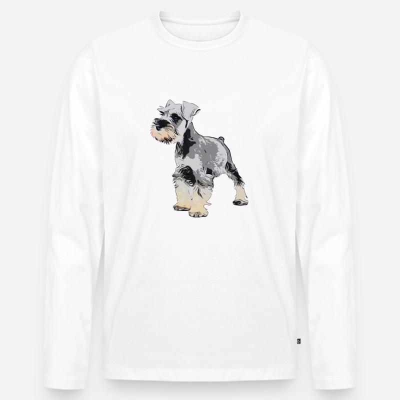Zwergschnauzer 1 - Männer Premium Bio Langarmshirt - Weiß