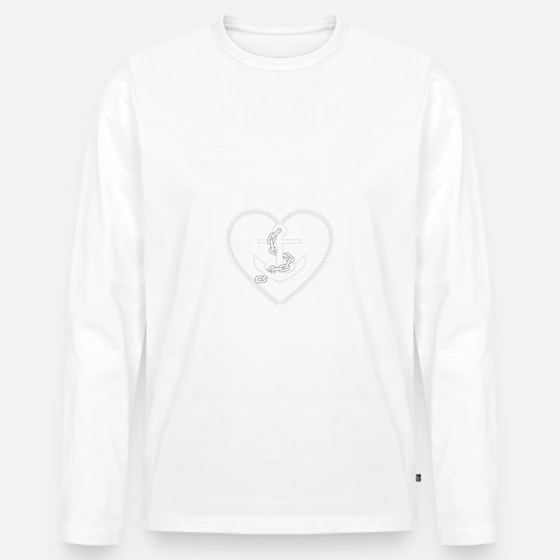 Moin mit Anker - Männer Premium Bio Langarmshirt - Weiß
