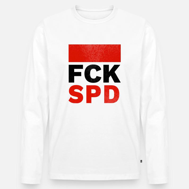 FCK SPD - Männer Premium Bio Langarmshirt - Weiß