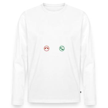 appelle et je dois y aller phrase drôles Le Volley - T-shirt manches longues Premium bio Homme - blanc - Devant - Nico (187cm)