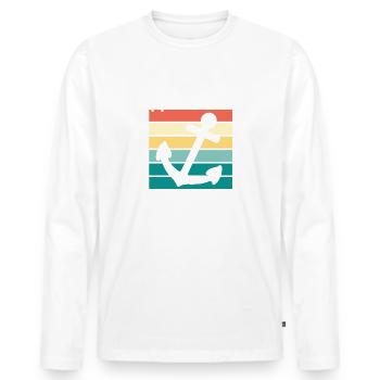 Appelez moi capitaine cadeau humour homme marin - T-shirt manches longues Premium bio Homme - blanc - Devant - Nico (187cm)