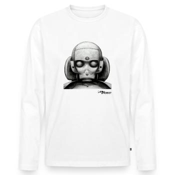 Scetch d’un robot de rêve masculin triste - T-shirt manches longues Premium bio Homme - blanc - Devant - Nico (187cm)