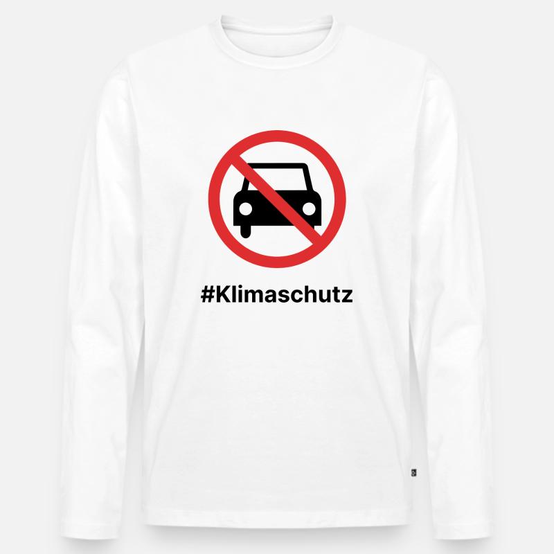 Klimaschutz! Autoverbot! - Männer Premium Bio Langarmshirt - Weiß