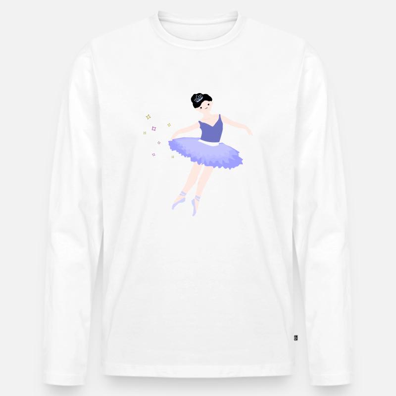 Ballerina Mädchen 4 - Männer Premium Bio Langarmshirt - Weiß