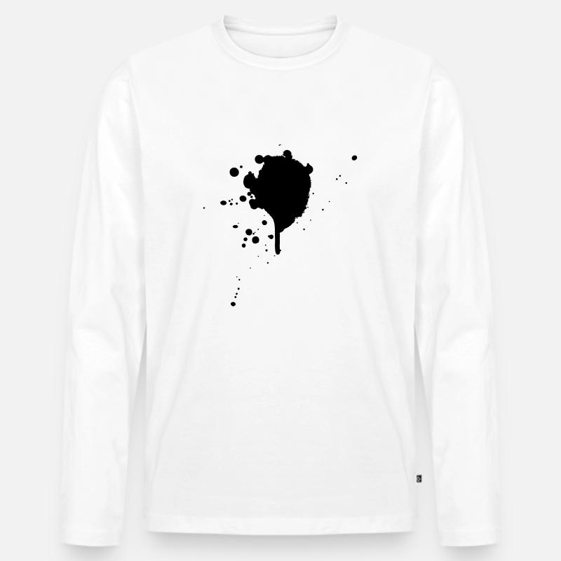 Farbklecks - Männer Premium Bio Langarmshirt - Weiß
