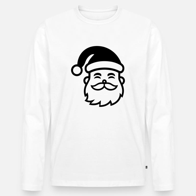 Kleiner Weihnachtsmann - Männer Premium Bio Langarmshirt - Weiß