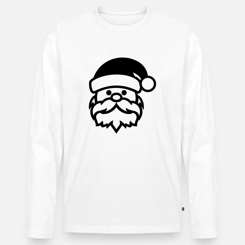Kleiner Weihnachtsmann - Männer Premium Bio Langarmshirt - Weiß
