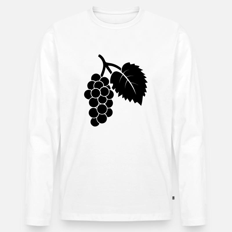 Weintraube - Männer Premium Bio Langarmshirt - Weiß