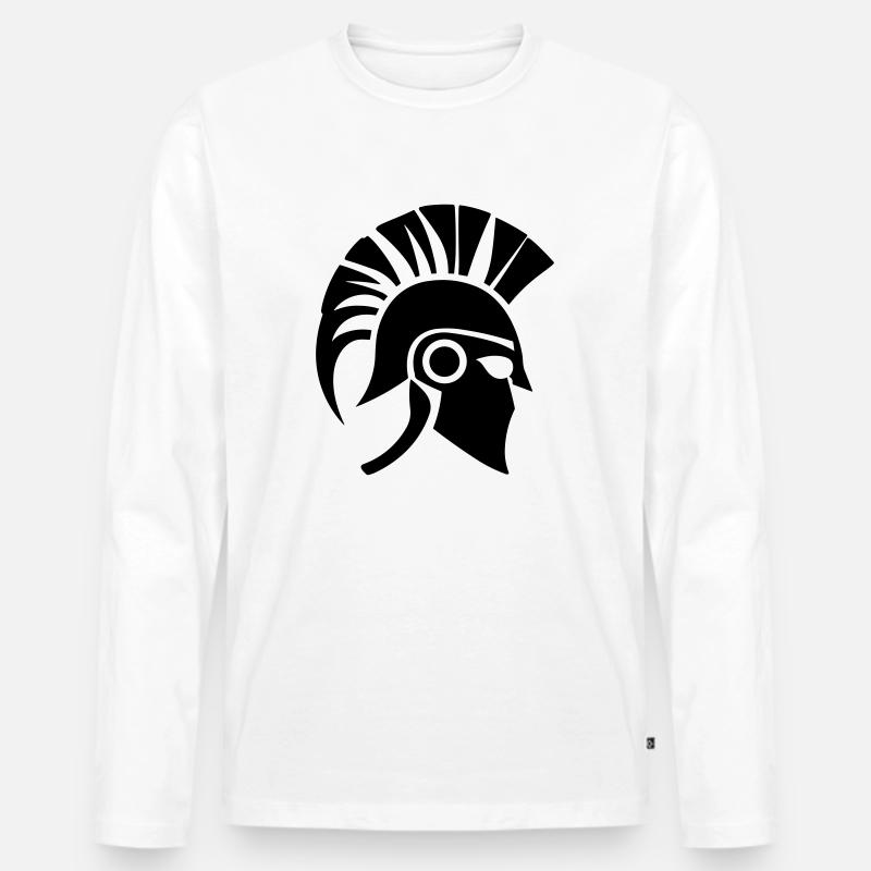 Sparta Spartanischer Krieger - Männer Premium Bio Langarmshirt - Weiß