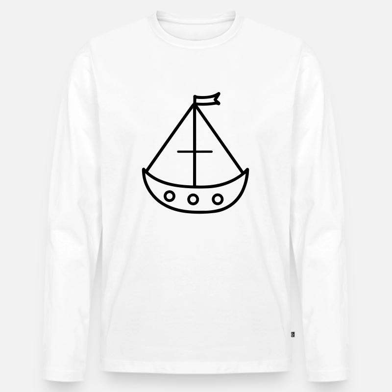 Piratenschiff - Männer Premium Bio Langarmshirt - Weiß