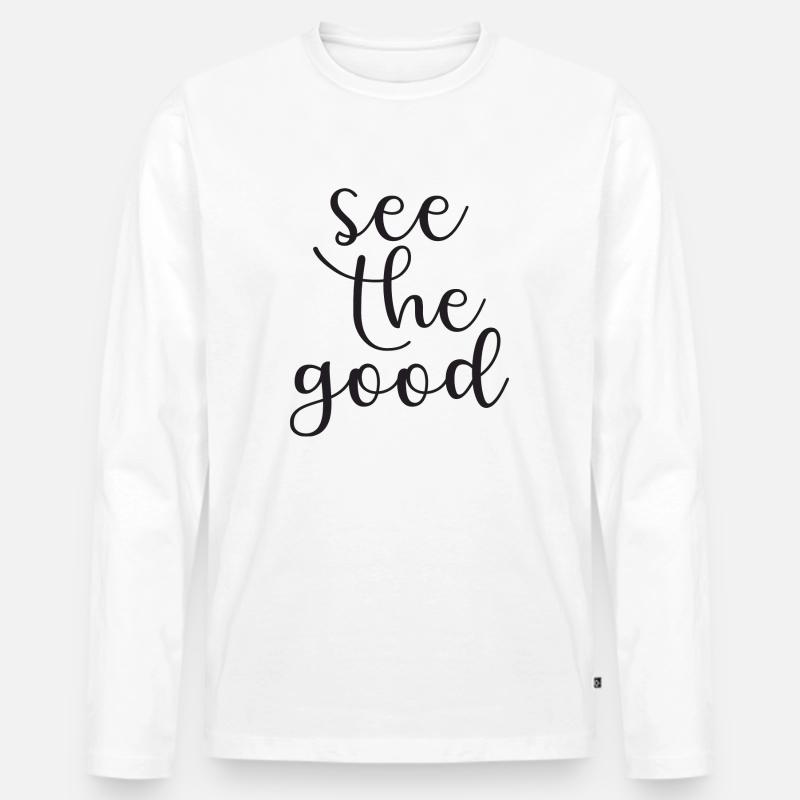 See The Good - Männer Premium Bio Langarmshirt - Weiß