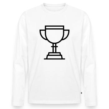 Trophäe - Männer Premium Bio Langarmshirt - Weiß - Vorne - Nico (187cm)