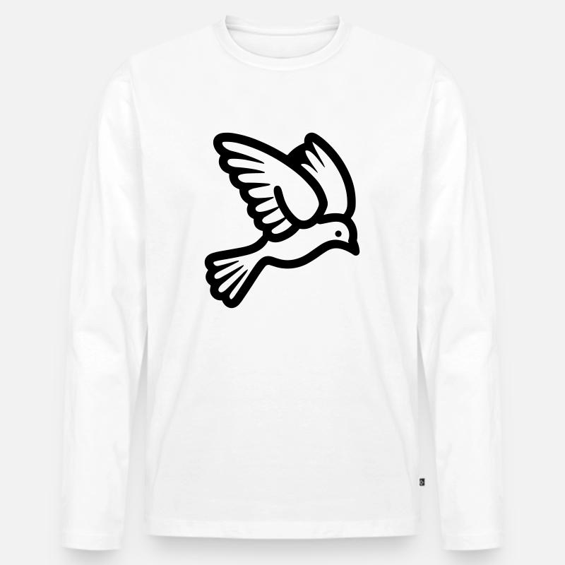 Taube - Männer Premium Bio Langarmshirt - Weiß