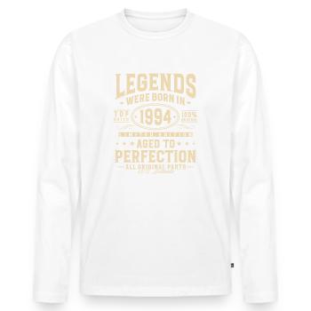 Legenden wurden 1994 geboren - Männer Premium Bio Langarmshirt - Weiß - Vorne - Nico (187cm)