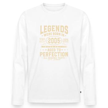 Des légendes sont nées en 2005 - T-shirt manches longues Premium bio Homme - blanc - Devant - Nico (187cm)