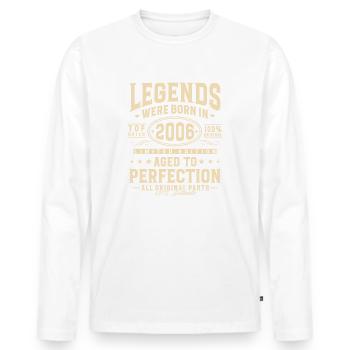 Des légendes sont nées en 2006 - T-shirt manches longues Premium bio Homme - blanc - Devant - Nico (187cm)