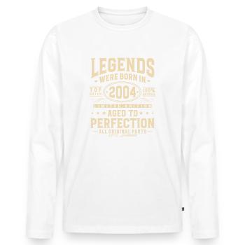 Legends were born in 2004 - Men's Premium Organic Long Sleeve Shirt - white - Front - Nico (187cm)