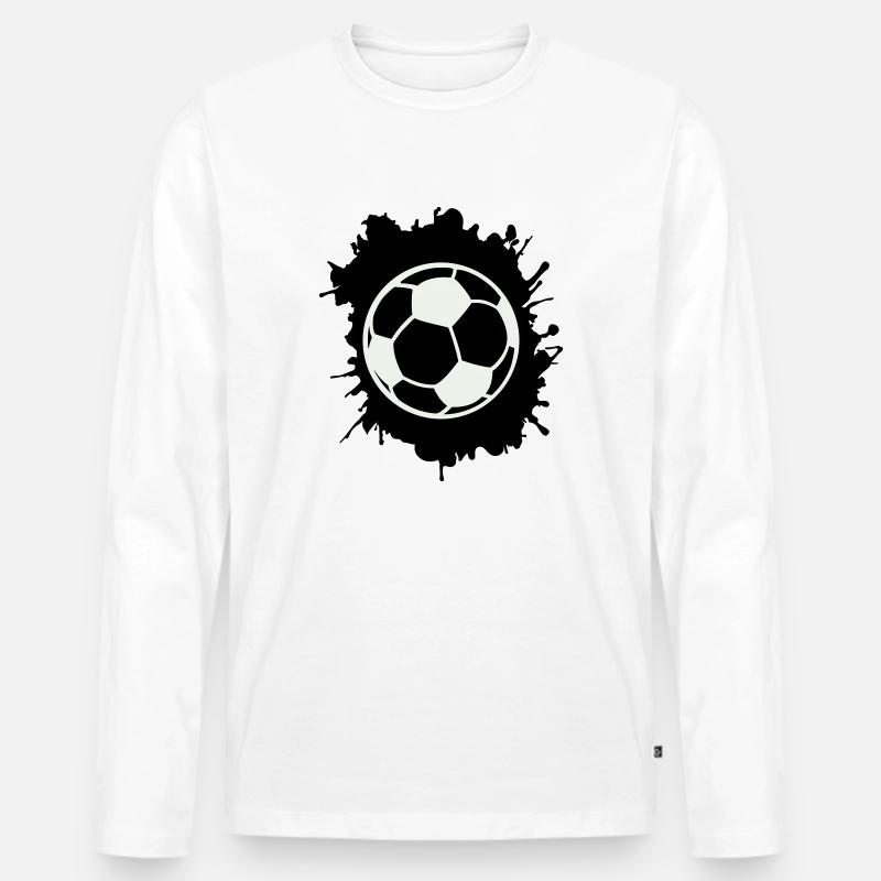 fußball klecks - Männer Premium Bio Langarmshirt - Weiß