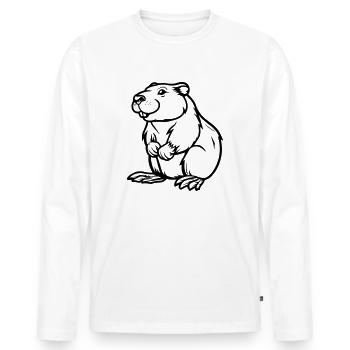 Hamster Comic Animal - Men's Premium Organic Long Sleeve Shirt - white - Front - Nico (187cm)