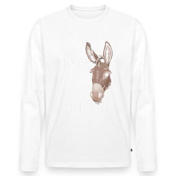 Donkey Donkey Mule Muli - Men's Premium Organic Long Sleeve Shirt - white - Front - Nico (187cm)