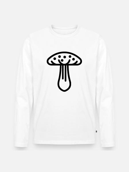 Mushroom - Men's Premium Organic Long Sleeve Shirt - white