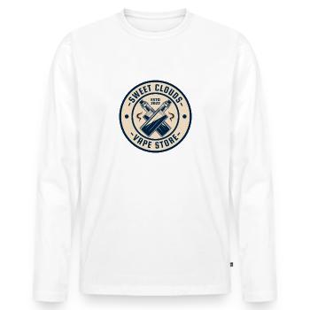 Sweet Clounds Vape Store - Men's Premium Organic Long Sleeve Shirt - white - Front - Nico (187cm)