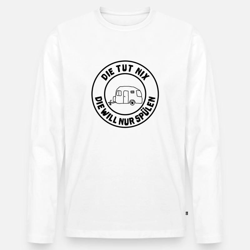 die tut nix wohnwagen - Männer Premium Bio Langarmshirt - Weiß