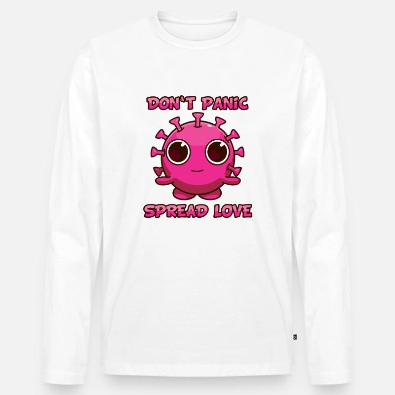 Don't Panic - Männer Premium Bio Langarmshirt - Weiß
