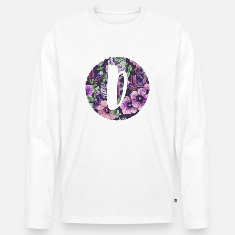 Buchstabe D - Männer Premium Bio Langarmshirt - Weiß