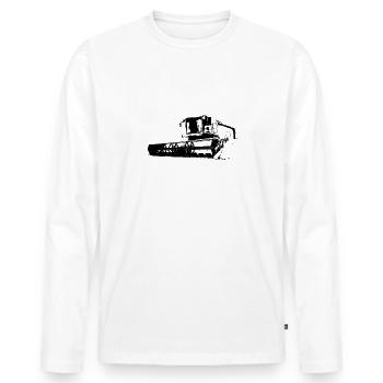 Combine grain corn thresh farmer - Men's Premium Organic Long Sleeve Shirt - white - Front - Nico (187cm)
