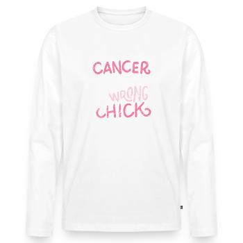 Cancer messed with the wrong chick - Men's Premium Organic Long Sleeve Shirt - white - Front - Nico (187cm)