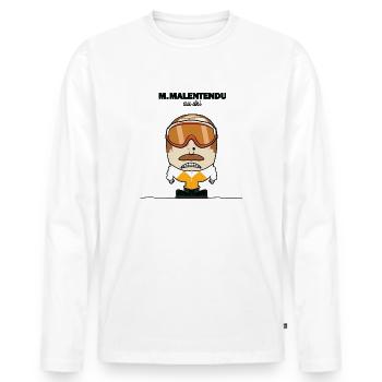 M. Malentendu à la plage - T-shirt manches longues Premium bio Homme - blanc - Devant - Nico (187cm)