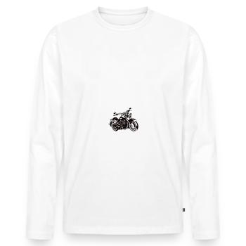 Homme Moto Motard Maillot motarde manche courte - T-shirt manches longues Premium bio Homme - blanc - Devant - Nico (187cm)