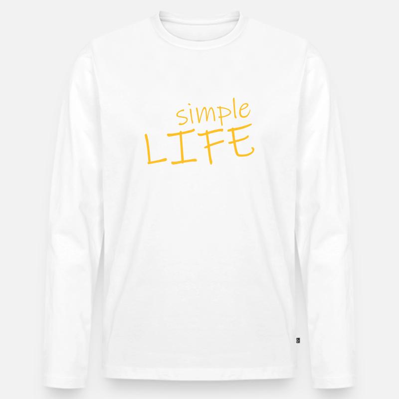 SIMPLE LIFE - Männer Premium Bio Langarmshirt - Weiß