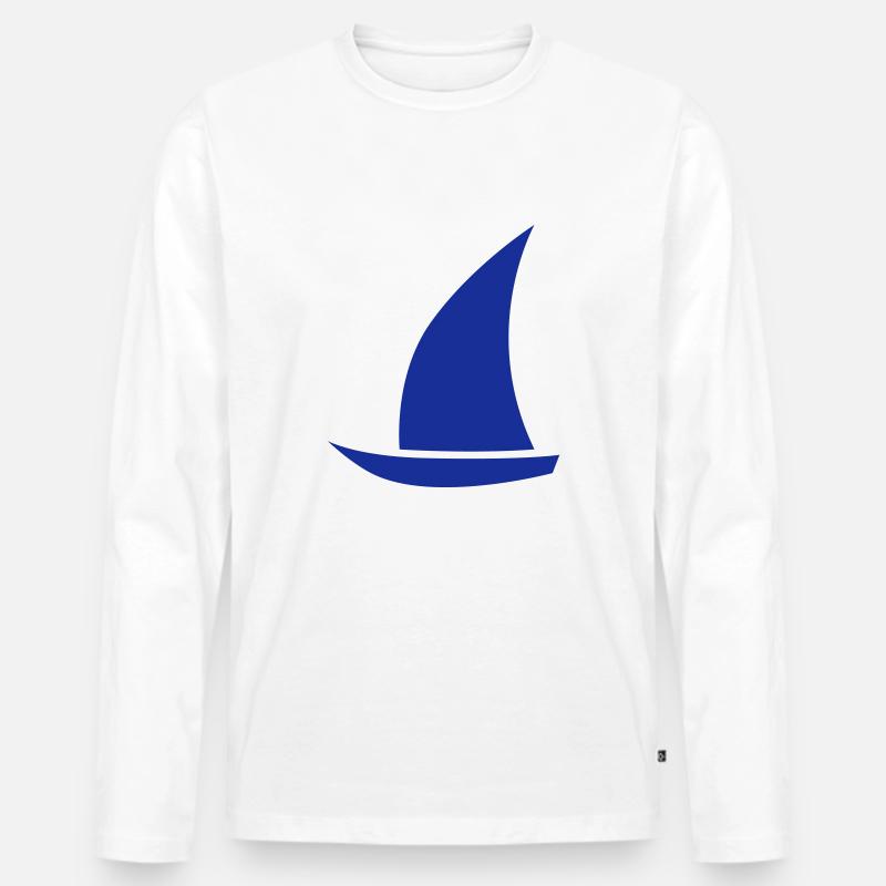 segelboot - Männer Premium Bio Langarmshirt - Weiß