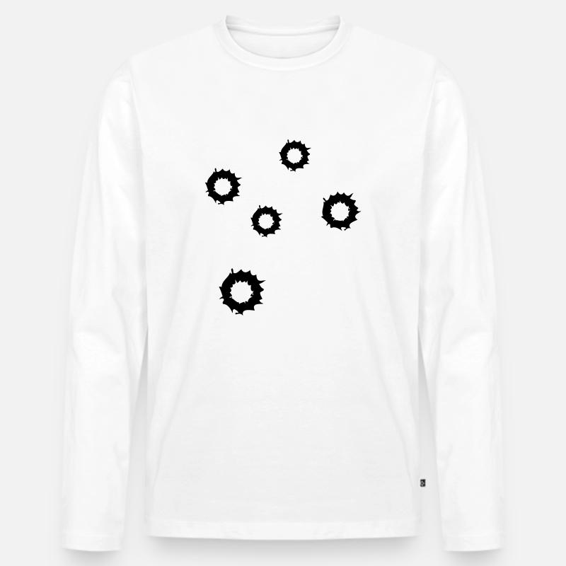 Bullets - Männer Premium Bio Langarmshirt - Weiß
