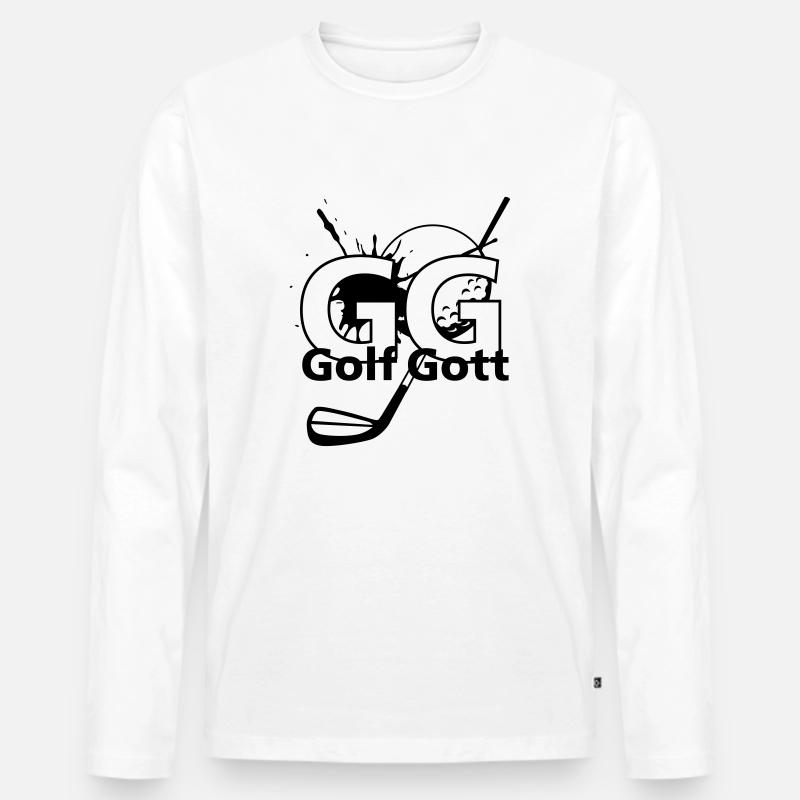 GolfGott - Männer Premium Bio Langarmshirt - Weiß