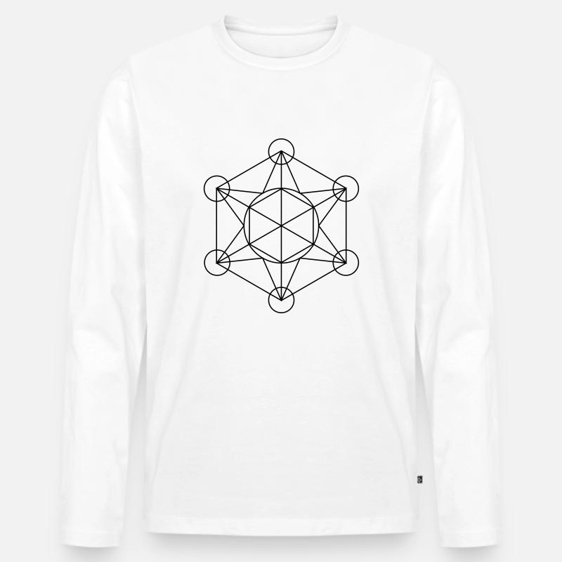 Metatrons Würfel - Männer Premium Bio Langarmshirt - Weiß