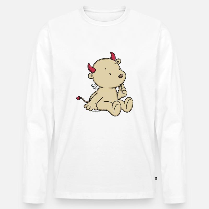 Engel_Teufel12 - Männer Premium Bio Langarmshirt - Weiß