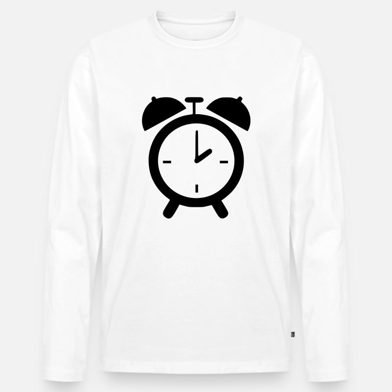 wecker - Männer Premium Bio Langarmshirt - Weiß