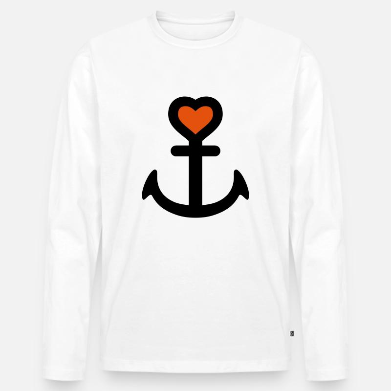 herzanker_062011a_2c - Männer Premium Bio Langarmshirt - Weiß