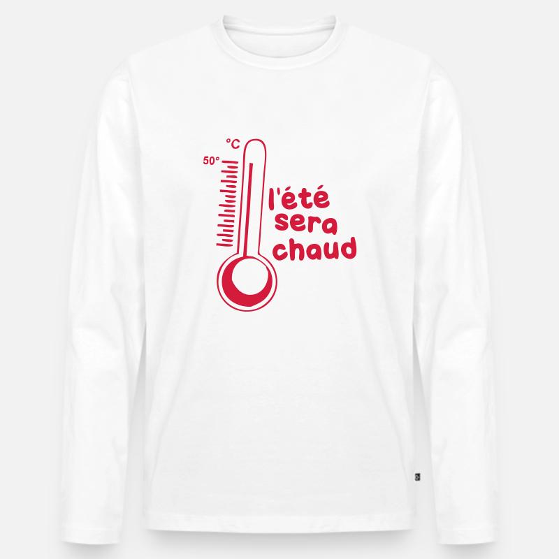 Sommer wird heiß brenn sein - Männer Premium Bio Langarmshirt - Weiß